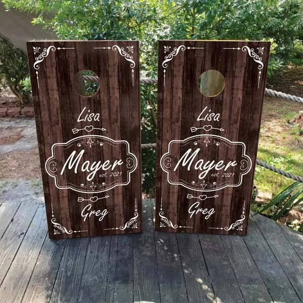 Rustic, Farmhouse Themed Cornhole Boards